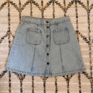 BDG light wash jean skirt